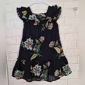 Old Navy black and floral flowy dress